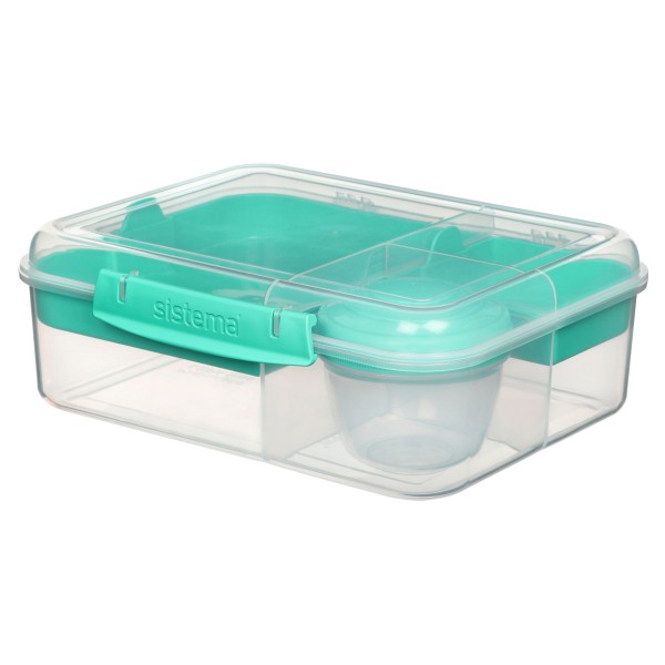 Bento Lunchbox To Go, unterteilt, transparent-mint