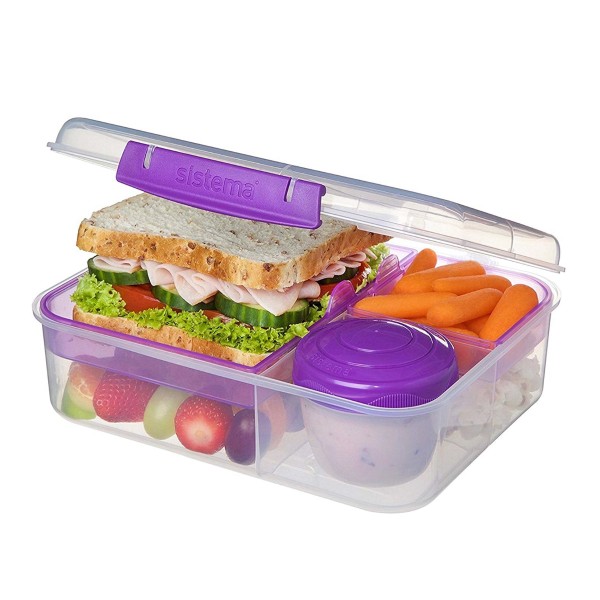 Bento Lunchbox To Go, unterteilt, transparent-lila