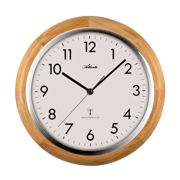 Atlanta Funk-Wanduhr Holzgehäuse